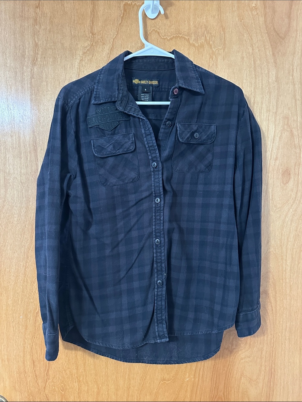 Harley-Davidson -Black Plaid Button-Down Shirt